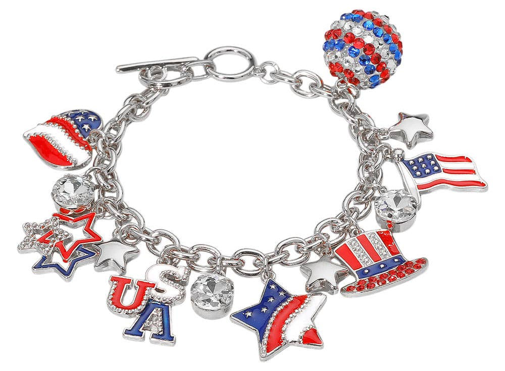 Flag Chain Charm Bracelet