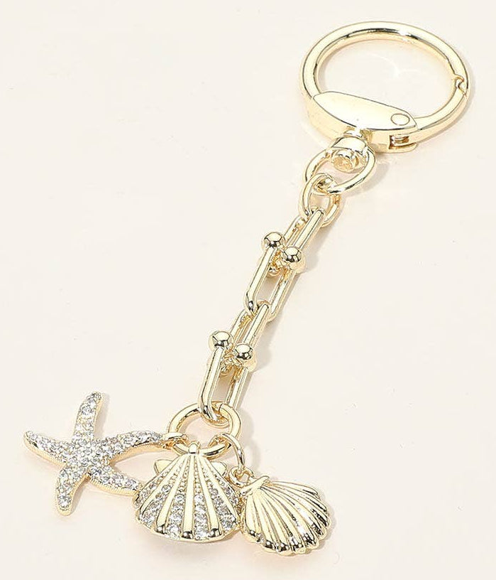 Starfish Sea Shell Bag Charm