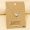 Brushed Gold Heart Pendant Necklace