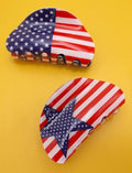 USA Flag Hair Claw Clips