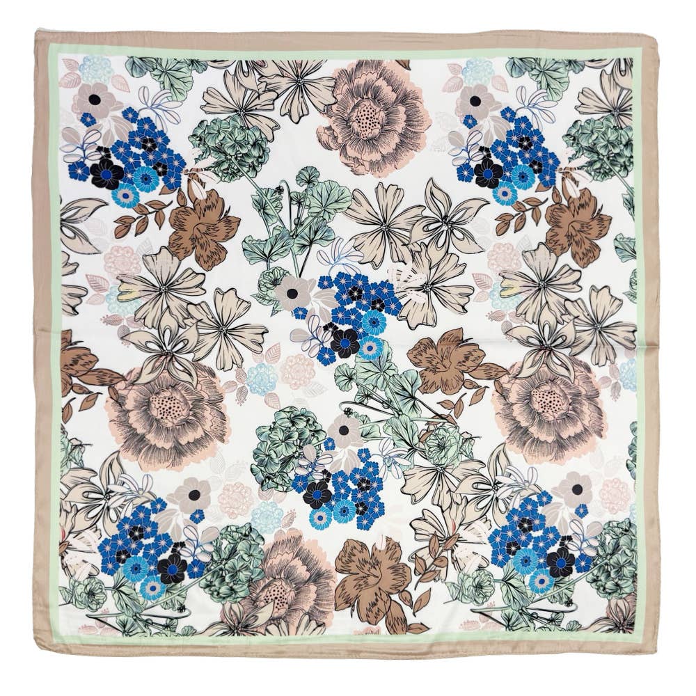 Floral Satin Scarf