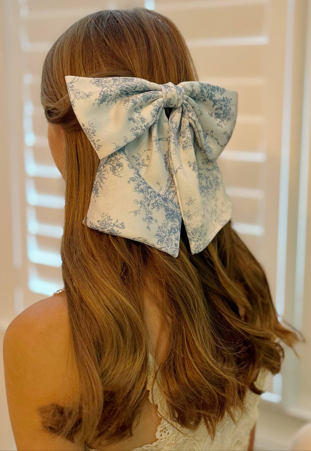 French Toile Satin Bow