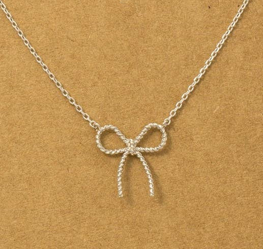 Textured Bow Necklace