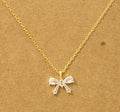 Rhinestone Bow Necklace