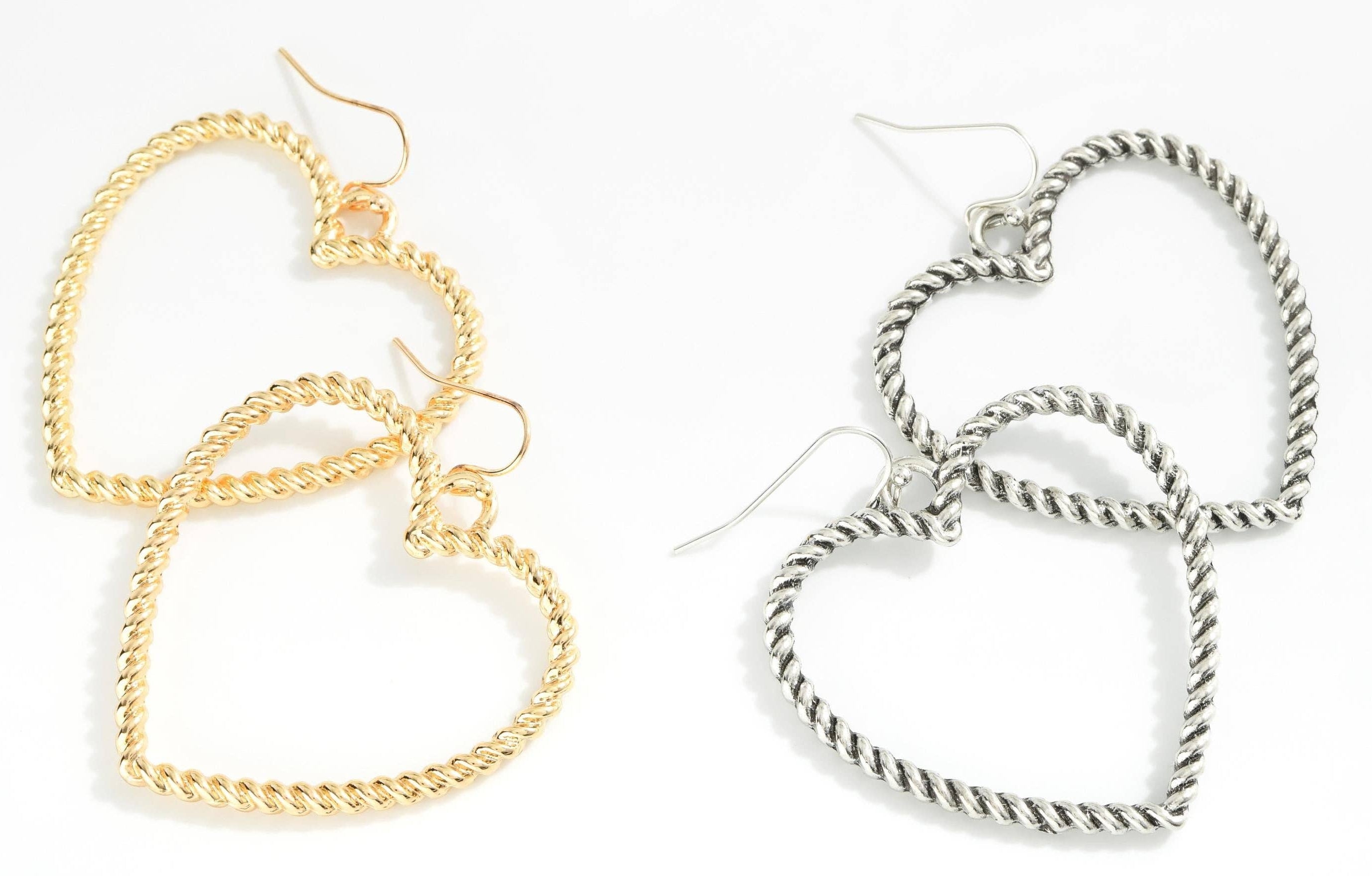 Twisted Heart Hoop Earrings