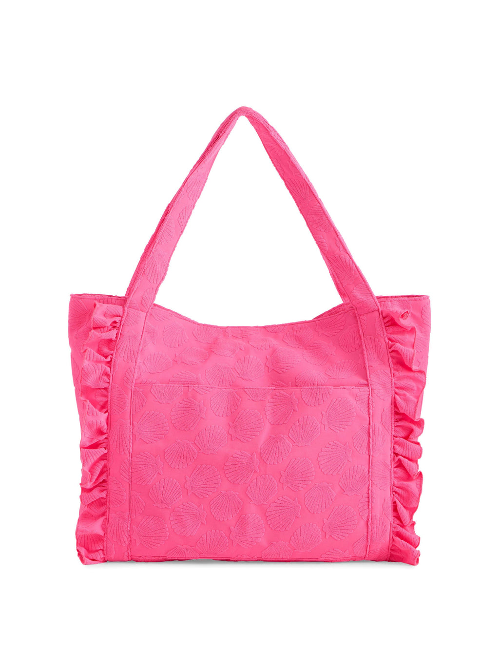 Seashell Printed Ruffle Tote