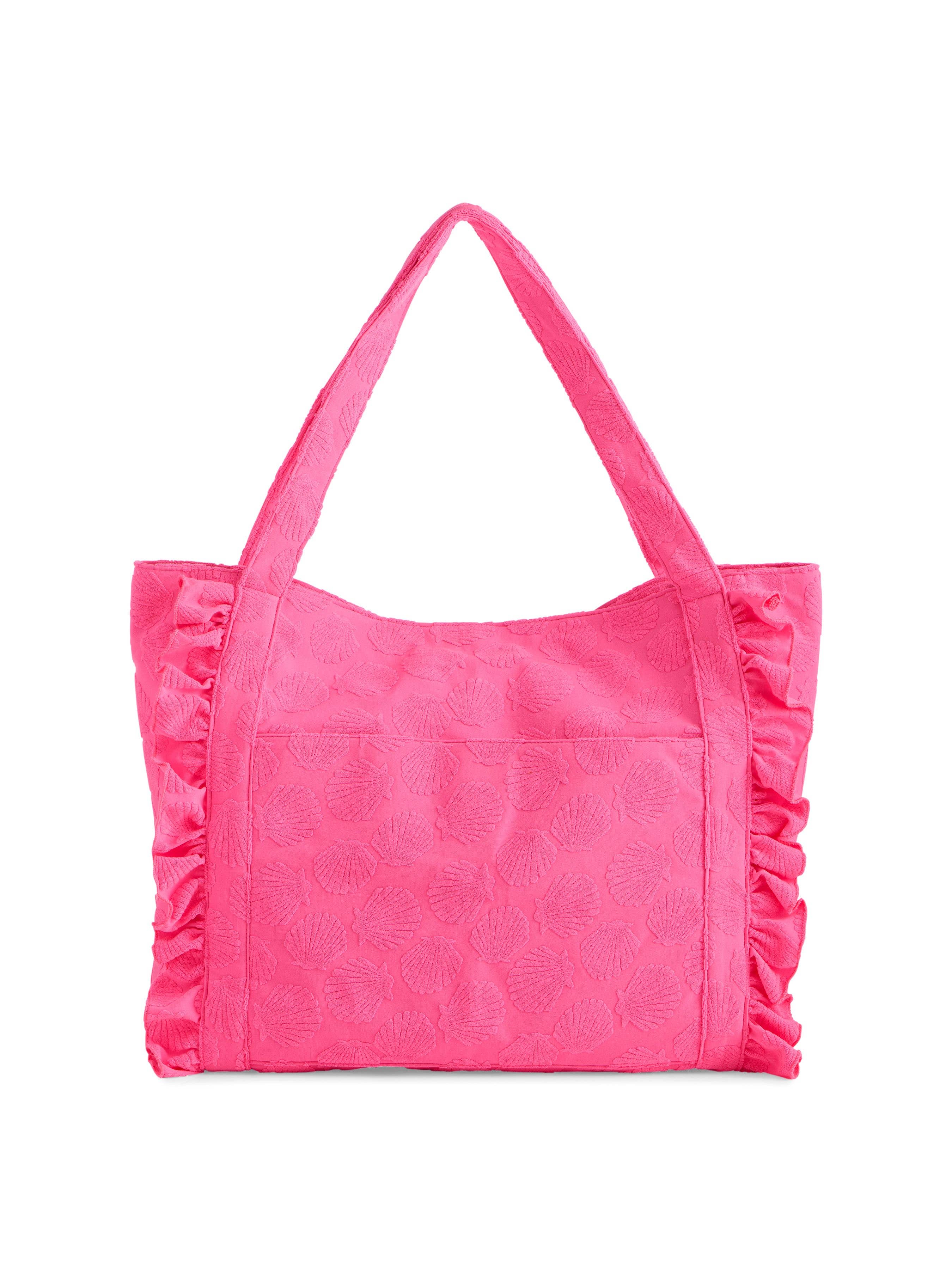 Seashell Printed Ruffle Tote