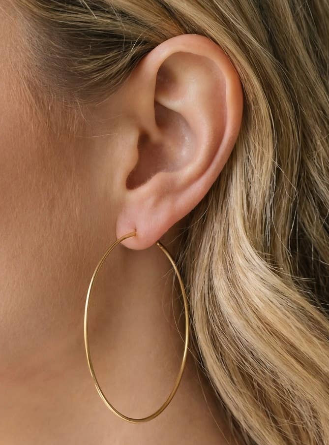 Large Thin Hoop Earrings