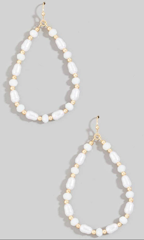 Pearl and Bead Teardrop Earrings