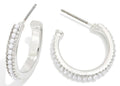 Pearl Accent Hoop Earrings