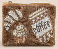 Coffee And Pastries Beaded Coin Purse