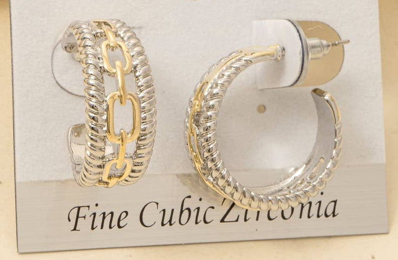 Layered Chain Hoop Earrings