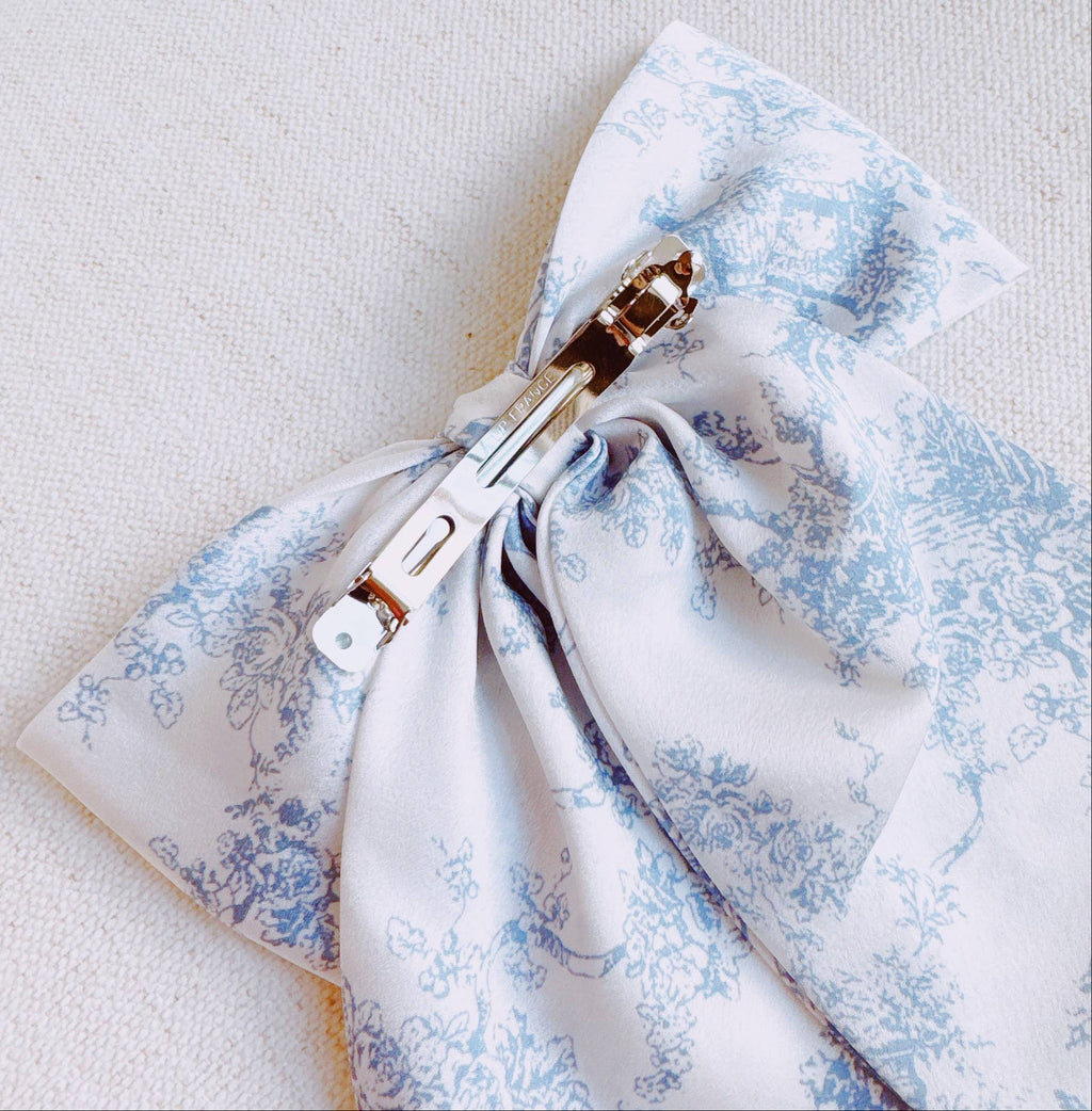 French Toile Satin Bow