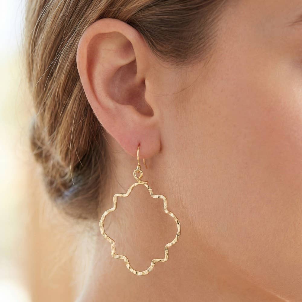Hammered Layered Wavy Hoop Earrings