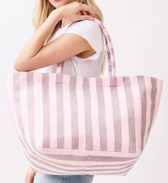 Striped Terry Cloth Tote