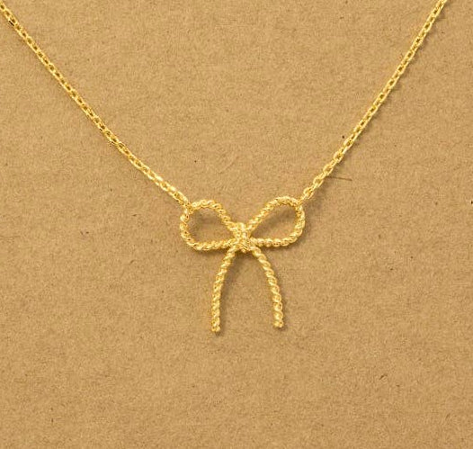 Textured Bow Necklace