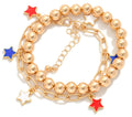 USA Star Charm Bracelet Set