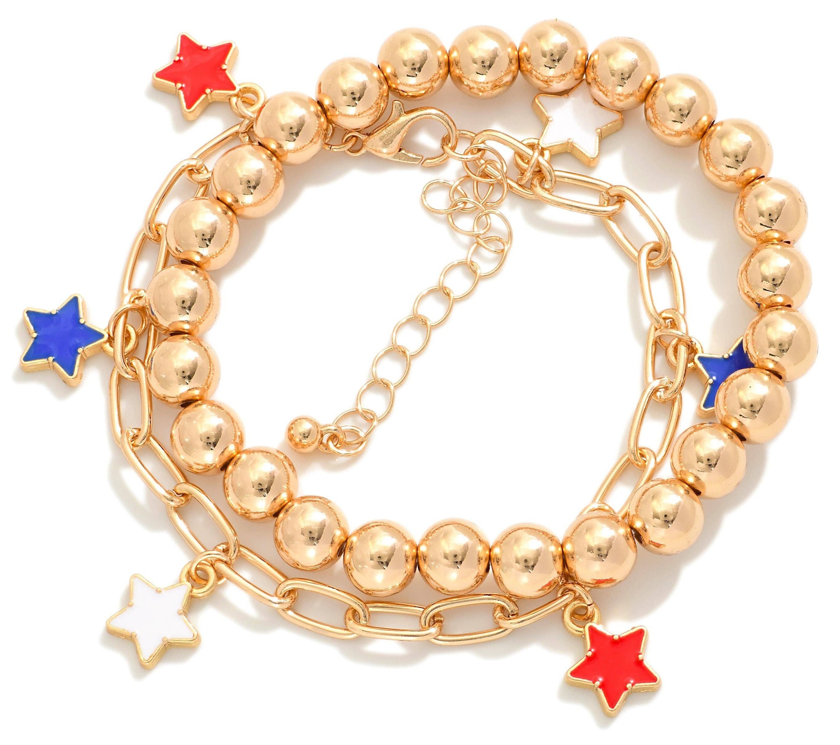 USA Star Charm Bracelet Set