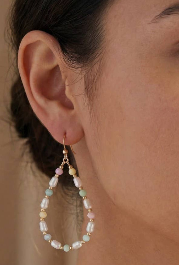 Pearl and Bead Teardrop Earrings