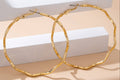 Oversized Hammered Wavy Hoop Earrings