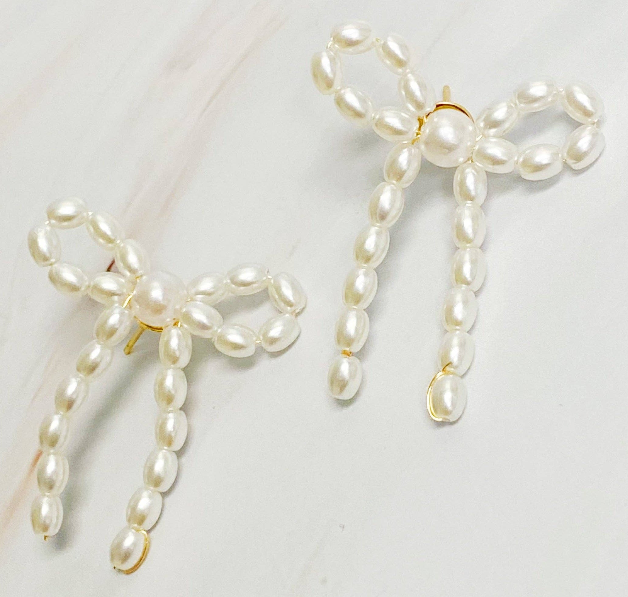 Pearl Bow Earrings